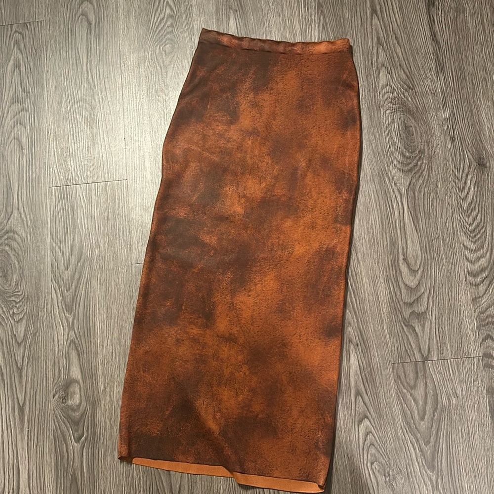 Zara Burnt Orange Midi Skirt